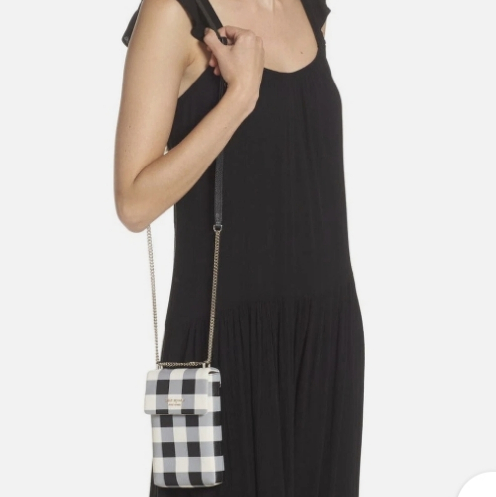KATE SPADE BRADLEY GINGHAM PEBBLED LEATHER CROSSBODY - Picture 4 of 5